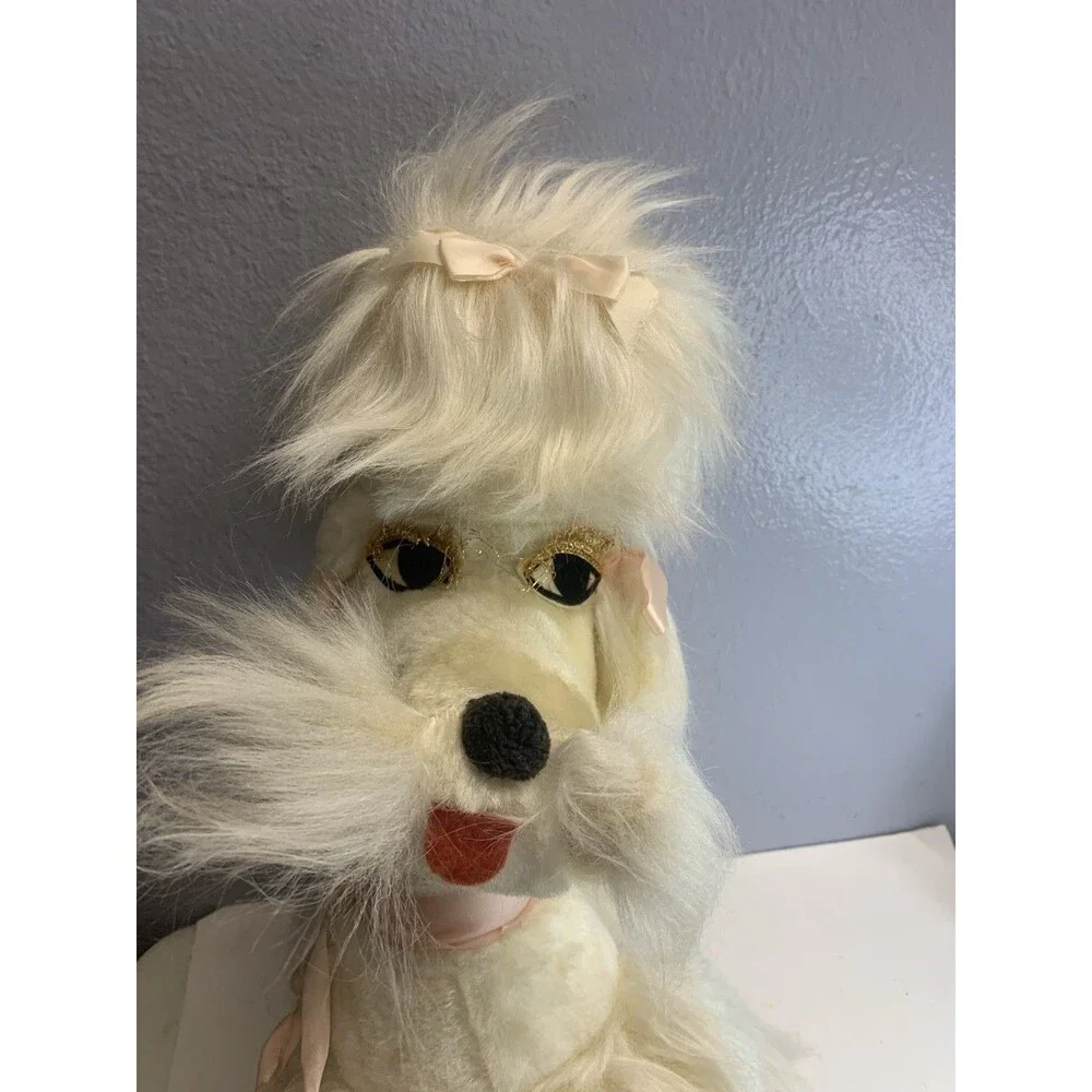 1960’s Columbia Toy Products Provocative Eyes Poodle Plush Dog Large Vintage